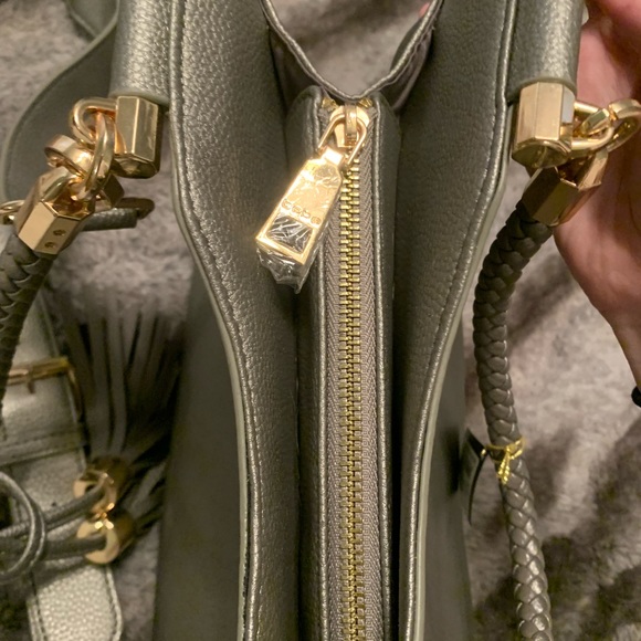 BEBE Medium Gold and Gray Bag - Picture 6 of 7